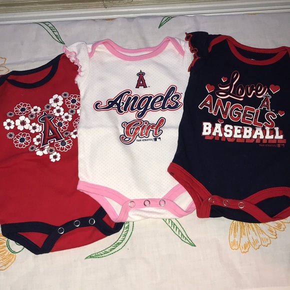 Angels baseball Other - Baby girl genuine Angel baseball onesies